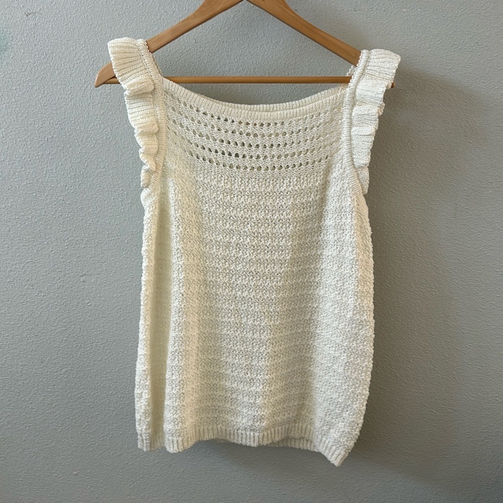 Ruffled crochet sweater tank